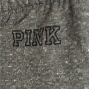 Women’s PINK Logo Heathered Gray Leisure Loungewear Drawstring Sweatpants